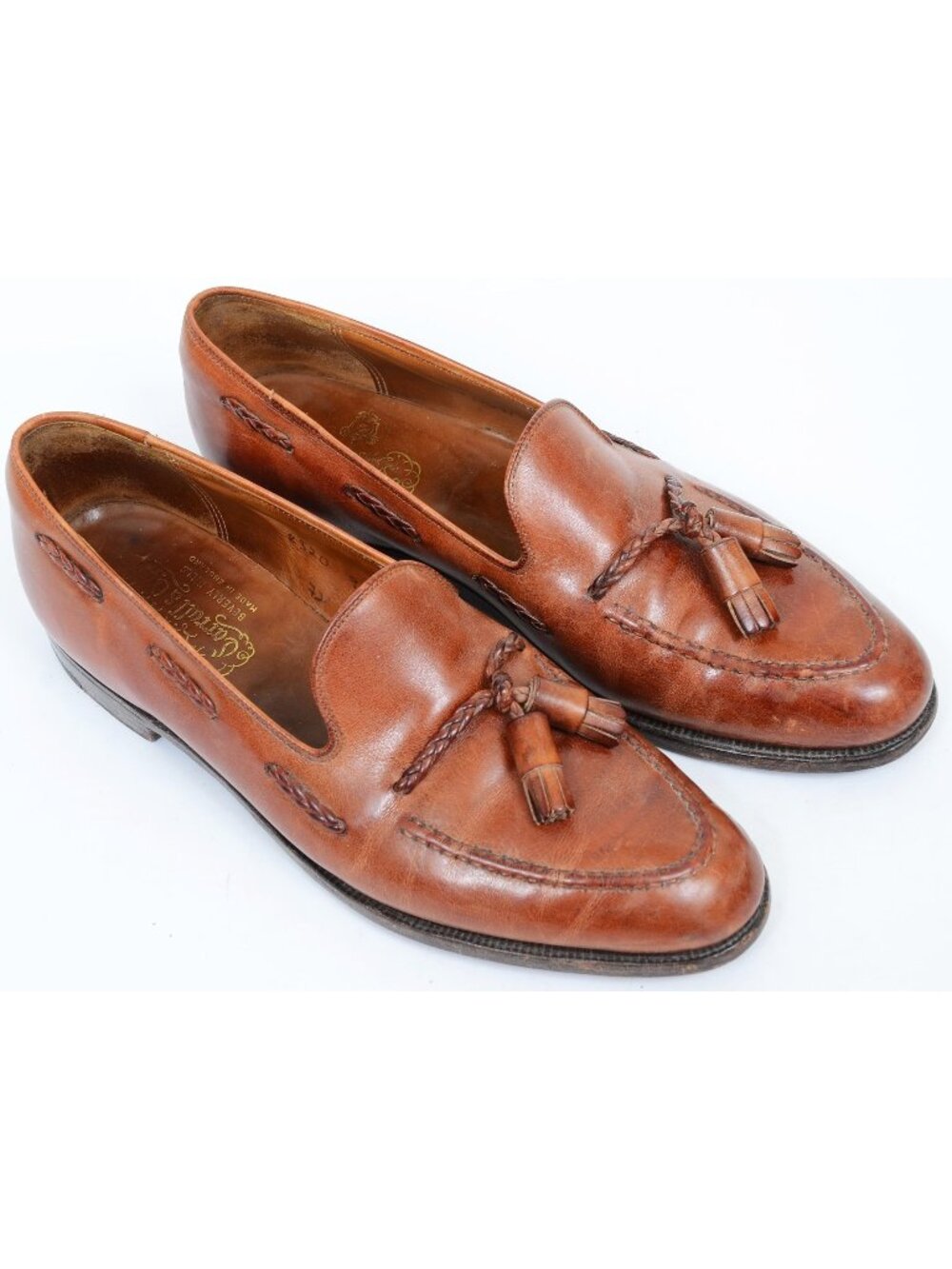 Vtg 80s Carroll & Co Beverly Hills Men's 9D Loafer Shoes Made in‎ England Preppy